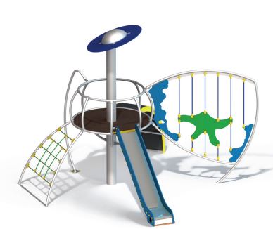 Structure pour aire de jeux - PARC PT650 - Acier galvanisé, panneau de coffrage, polyéthylène antidérapant, acier inoxydable, corde en polyester multifilament_0