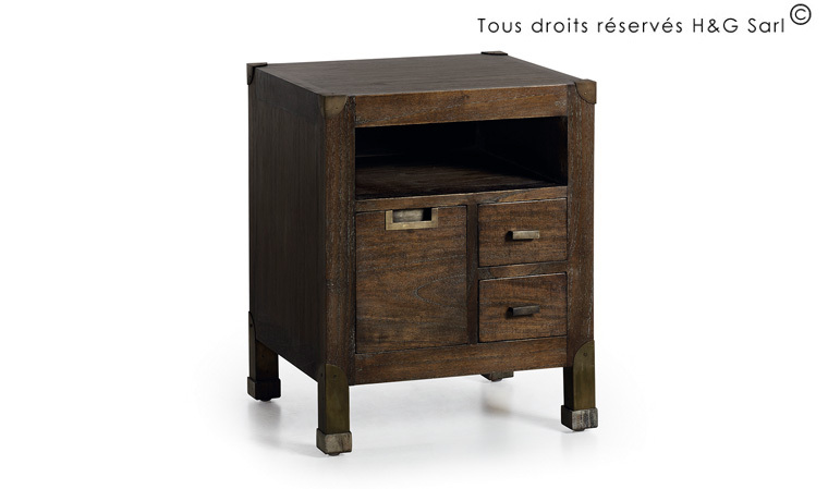 Massif Bois Loft De Table Chevet Design Industriel F1TKJlc3