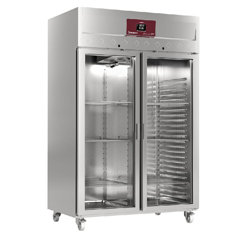 Armoire négative professionnelle sur roues - 2 portes vitrées GN 2/1 - 1400 litres - IE140/R9G_0