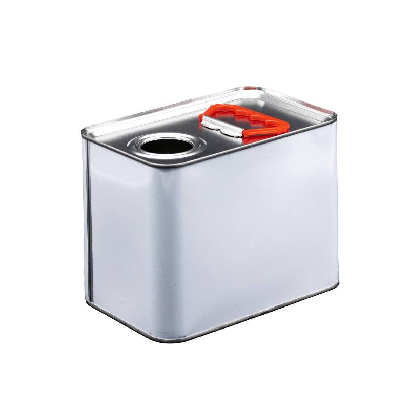 Bidon métal rectangulaire 2,5L perçage 42mm, blanc extérieur/nu intérieur - Réf : BID73MA025_0