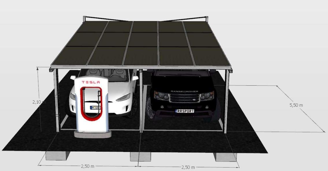 Carport pour habitations, entreprises, commerces et centres commerciaux_0