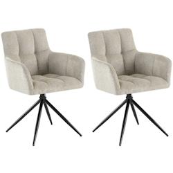 CLP Lot de 2 chaises de salle à manger Jonah en tissu Taupe - gris textile 327137_0