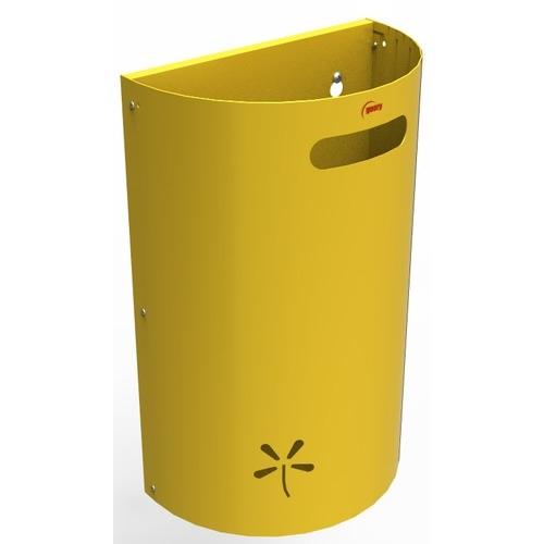 Corbeille demi-lune 40 litres - murale ou sur poteau - acier, plusieurs coloris disponibles_0