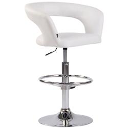 Décoshop26 - Tabouret de bar x1 assise moderne en PVC blanc pieds et repose-pieds en métal chromé 10_0004989 - blanc 3000252398297_0