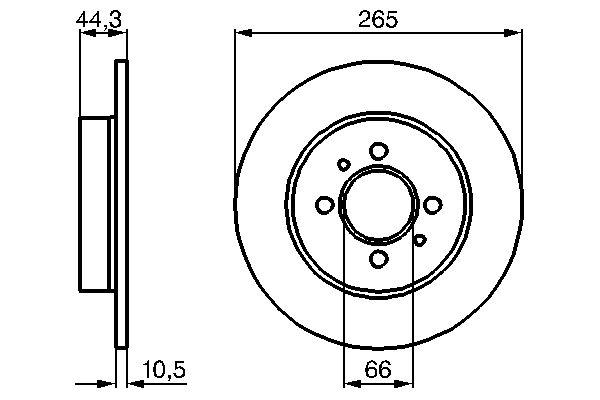Disque de frein Bosch 0986478611 - 2 disques arrière pleins - 4 trous - épaisseur 10,6 mm_0