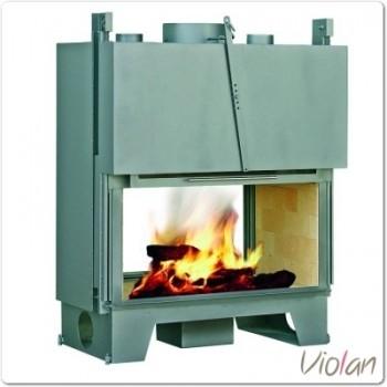 Foyer insert SV recto verso Horizon 1100 - 17 kW - 2 faces vitrées - intérieur en briques réfractaires_0
