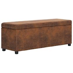 Helloshop26 - Banc banquette avec compartiment de rangement 116 cm marron similicuir 02_0010876 - 3000598047767_0