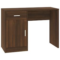 Helloshop26 - Bureau table poste de travail meuble d'ordinateur informatique étude avec tiroir et armoire chêne 100 x 40 x 73 cm 02_0023452 - 300021_0