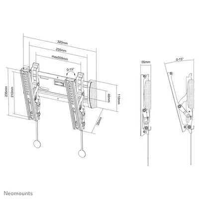 Neomounts NM-W125BLACK Support pour écran mural 10-40