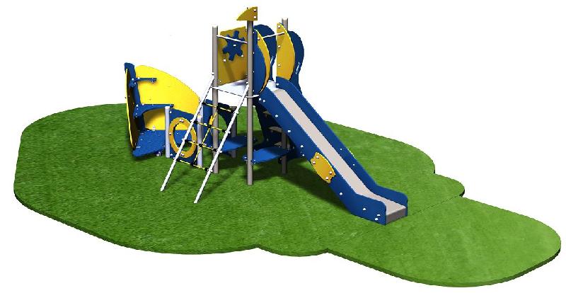 Structure de jeux en inox - 1 tour et étrave - Gamme Cargo - STI123B - Pour enfants dès 2 ans - Capacité 14 enfants_0