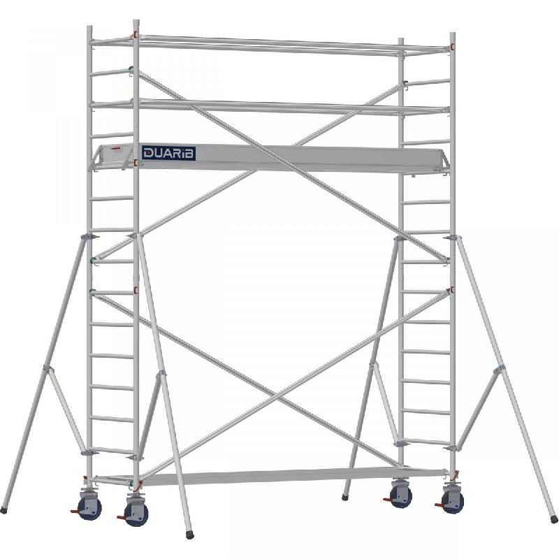 Échafaudage roulant aluminium DOCKER 85 version lisses - Hauteur de travail : 4,90 m - DUARIB - 7130030_0