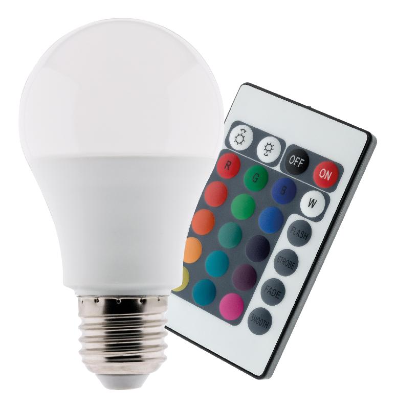 Ampoule LED 7,5W E27 de couleurs RGB avec télécommande_0