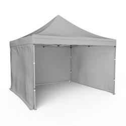 Assalit-Jean Tente pliante Barnum Aluminium 300x300cm - Gris + 3 murs offerts - gris SL3X300+3M14_0