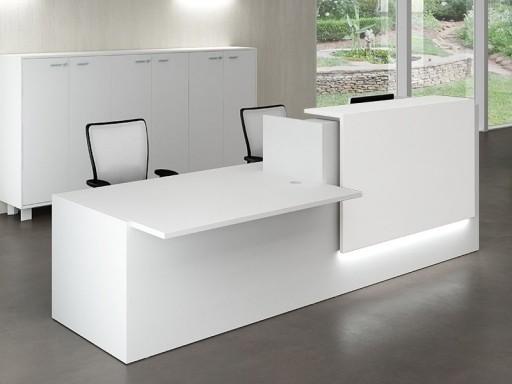 Banque d'accueil Z2 blanche avec accès handicapés - Officity - 206, Blanc mat, Gauche, Blanc_1