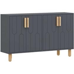 Buffet 4 portes en aggloméré Vincent anthracite Hanah Home - gris 8684283501762_0