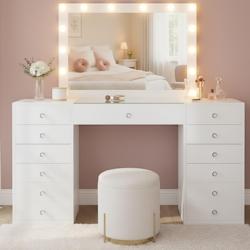 CLP Coiffeuse Attalla Blanc - blanc Bois manufacturé 326405_0