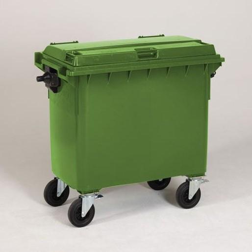 Conteneur poubelle standard 4 roues – 660L Vert - grande capacité 270kg - Rolléco_0