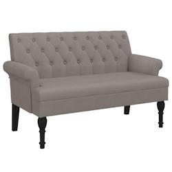 Décoshop26 - Banquette banc avec dossier capitonné et accoudoirs 120 x 62 x 75,5 cm tissu taupe DEC024660 - 3000254830443_0