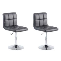 Décoshop26 - Lot de 2 chaises de salle à manger style moderne et design en synthétique noir hauteur réglable pivotant pieds en 10_0000223 - noir 3_0