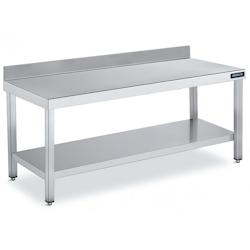 Distform Table de Travail Adossée Inox avec 1 Étagère Gamme 600 Hauteur 600 Acier inoxydable900x600 600x600x600mm - 641094602253_0