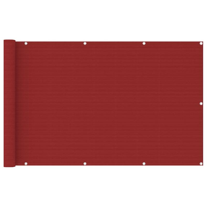 ÉCRAN DE BALCON BRISE PARE VUE PROTECTION CONFIDENTIALITÉ 120 X 600 CM PEHD ROUGE 02_0010348_0