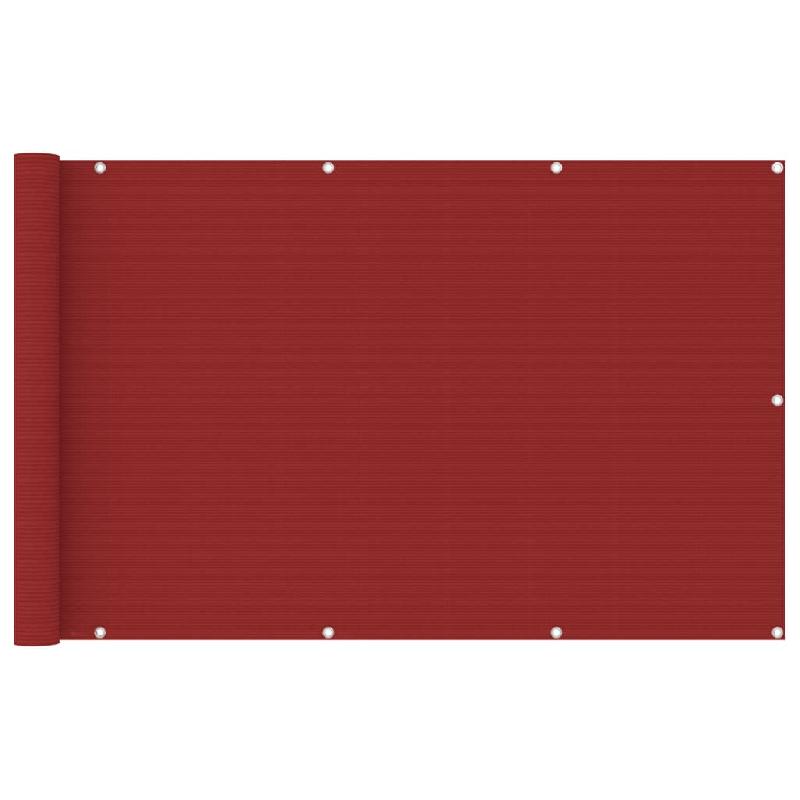 ÉCRAN DE BALCON BRISE PARE VUE PROTECTION CONFIDENTIALITÉ 120 X 600 CM PEHD ROUGE 02_0010348_0