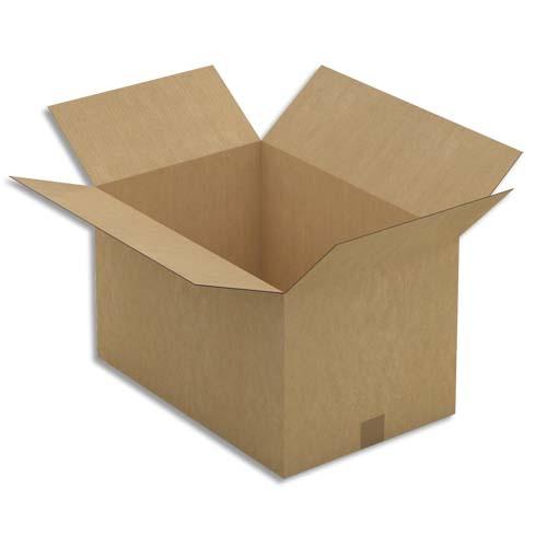 Emballage paquet de 20 caisses américaines en carton brun simple cannelure - dim. : l54 x h32 x p36 cm_0
