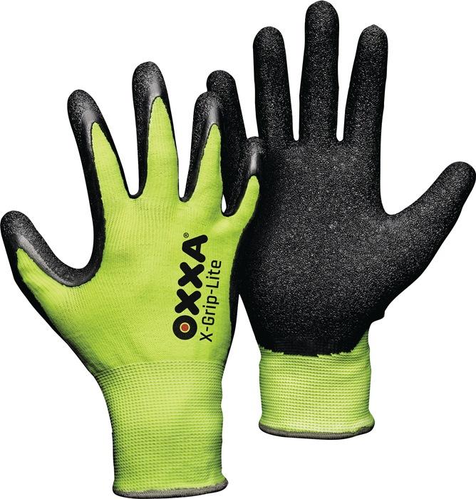 Gant de manutention X-GRIP-LITE taille 9 noir/jaune fluo - EN 388, catégorie EPI II, support nylon OXXA_0