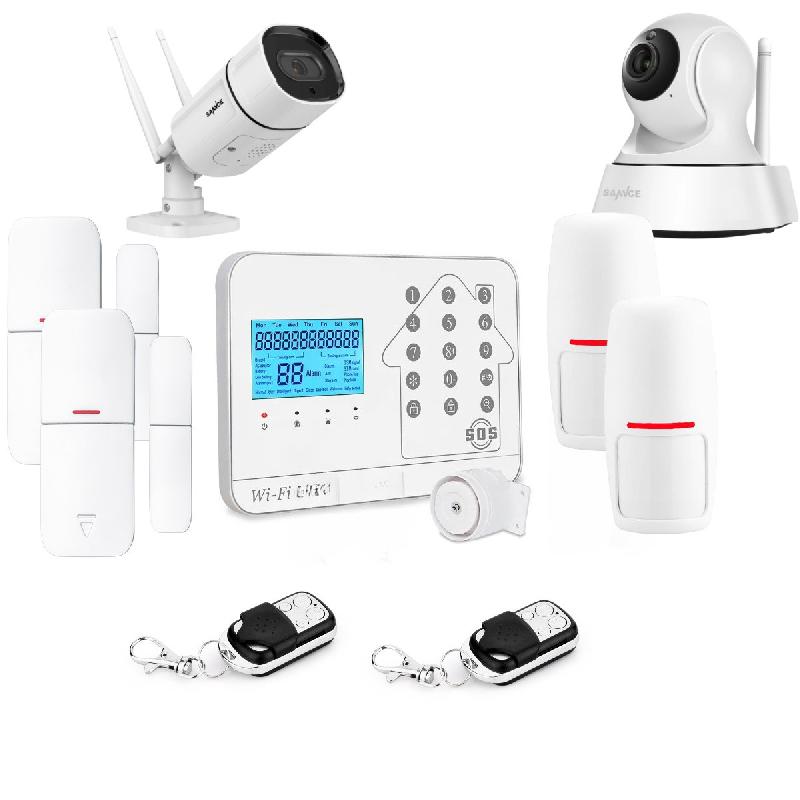 Kit Alarme maison connectée sans fil WIFI Box internet et GSM Futura blanche Smart Life et 2 caméra WIFI - Lifebox - KIT11_0
