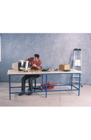 Paillasse / plan de travail 3000 x 800 mm - hauteur 850 mm - plateau mélaminé - charge 100 kg/m²_0