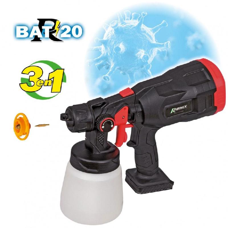 Pistolet à peinture et désinfectant R-bat20 20V - buse 0.5mm - sans batterie ni chargeur - PRBAT20-PPKITSB_0