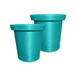 PLAST'UP ROTOMOULAGE Pot de fleurs rond xxl delight 75l- lot de 2 - BUTTERFLYGREEN - bleu 0637962082562_0