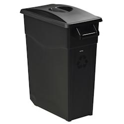 Rossignol - Poubelle de tri sélectif mobile 65L MOVATRI GREEN - couvercle plein - noir - polypropylène recyclable_0