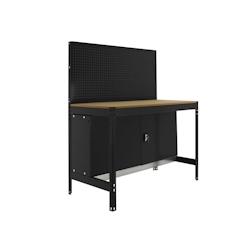 PROREGAL Etabli BUFFALO avec paroi à outils et armoire | HxLxP 84x120x61cm | Capacité de charge 600kg | anthracite - gris métal PR_RS39-05_0