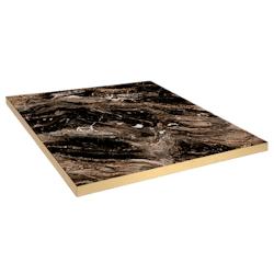 Restootab - Plateau 90x90 decor marbre capuccino chants laiton - marron Bois manufacturé 3760371517947_0