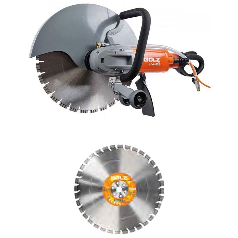 Scie électrique circulaire pour coupe à ras de mur HS400F coupe sous arrosage + 1 disque TS40GX Ø 400 mm - GOLZ - HS400F+TS40GX400_0
