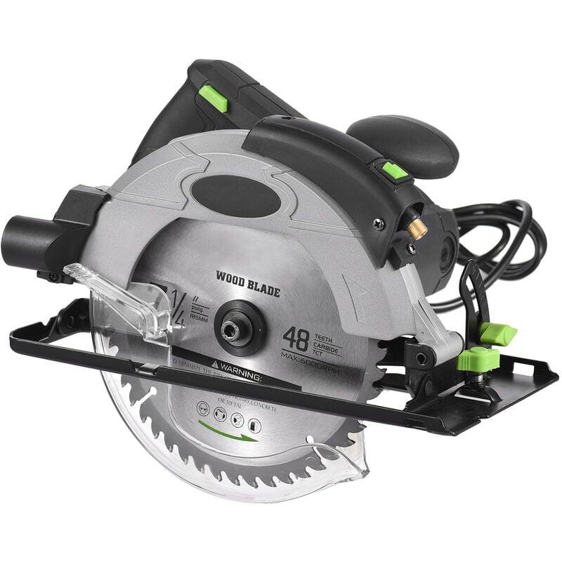 Scie Circulaire GALAX PRO 1400W - Lame 185mm, Guide Laser, Coupe à 90° Et 45° - Pour Bois, Métal Mince Et Plastique