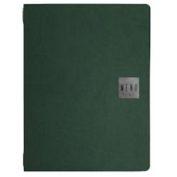 Set 12 porte-menu A4 Stil Casa, polyuréthane, 24,3x31,6 cm, 3 enveloppes plastiques, élastique, vert. - PM2C-GFD-MN-SI_0
