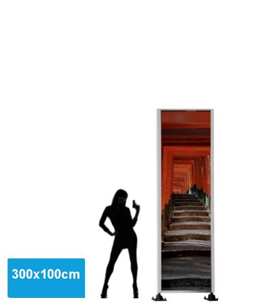 Sherman - Totem plat double face en aluminium - Enseigne signalétique extérieure 300x100cm_0
