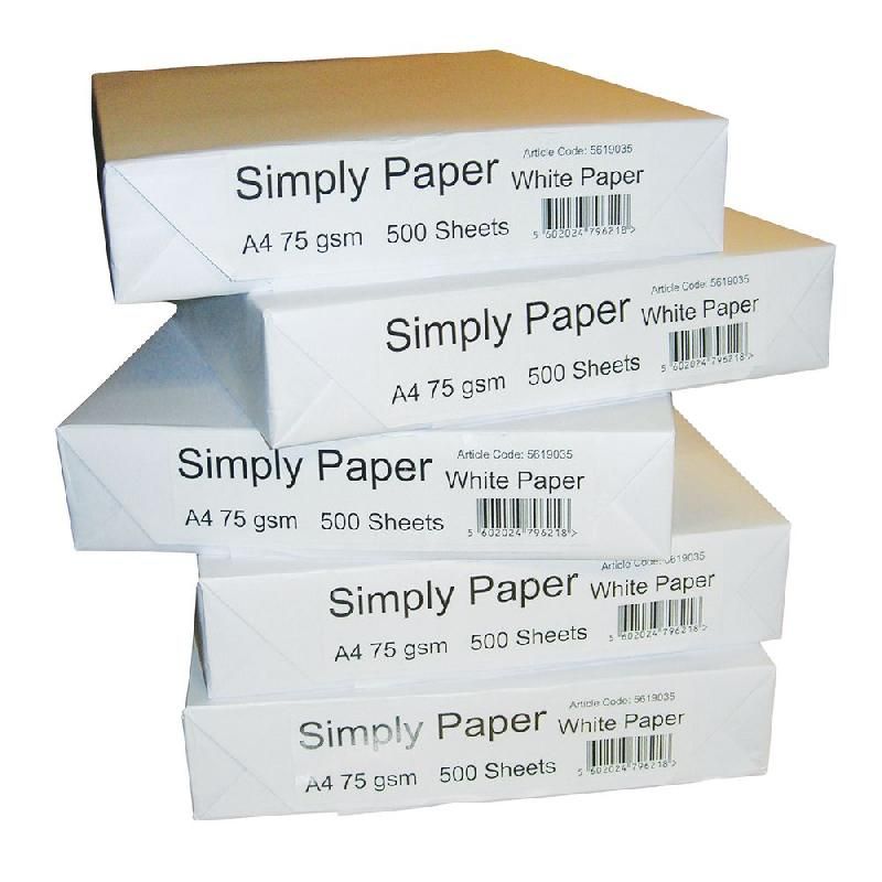 SIMPLY RAMETTE DE 500 FEUILLES - FORMAT A4 (75 G/M²) - COULEUR BLANC (PRIX À LA RAMETTE)