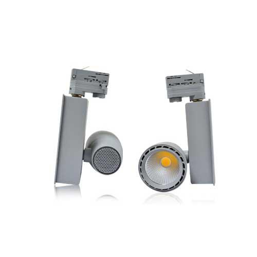 Spot LED sur rail 30W - Gris - 3000°K - IP54 - 230V - Blanc chaud - Durée de vie 30 000 heures_0