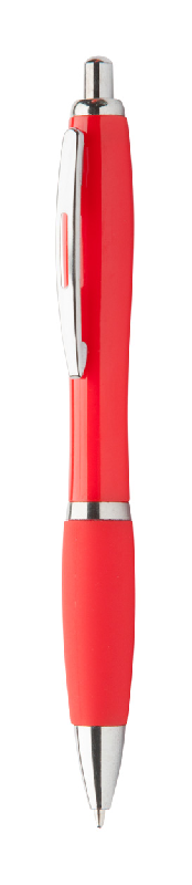 Stylo à bille en plastique - encre bleue - couleur rouge - 11g_0
