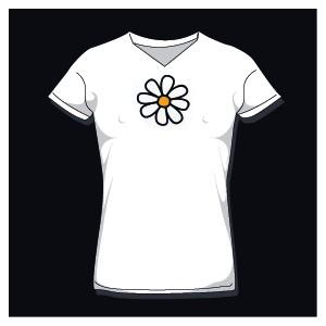 T-shirt femme marguerite col v_0