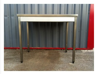 Table centrale inox sans étagère - 1000x700x850/900 mm - inox 304 alimentaire - fabrication française_0
