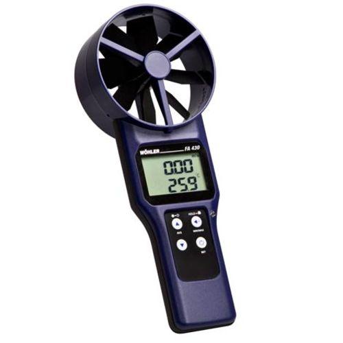 Thermo-anémomètre à hélice diam. 100 mm + mesure de CO2 - 0,5-30 m/s - débit aux cônes - WOHFA430-certifié_0