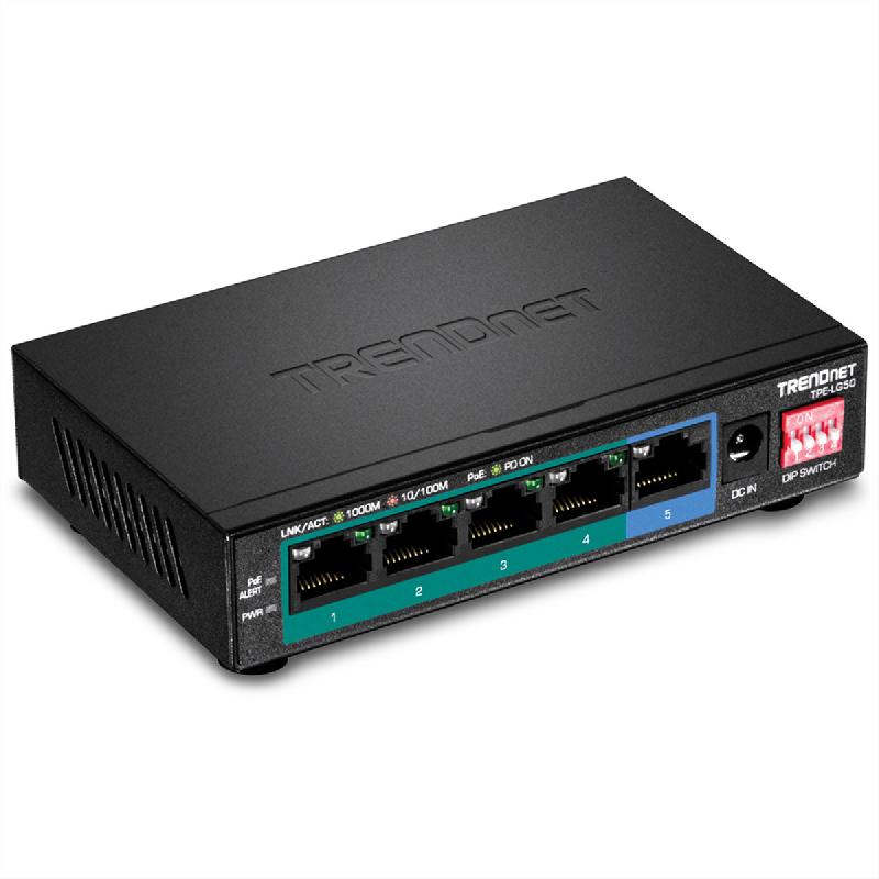 TRENDnet TPE-LG50 Switch PoE+ longue portée Gigabit à 5 ports_0