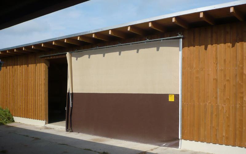 WST 1 - Rideau coulissant pour bâtiments agricoles - Dimensions jusqu'à 10m x 4m - Tendeur fourche haut et bas_0