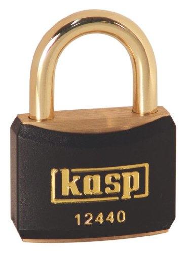 KASP K12440BLAA1 - Cadenas en laiton 40 mm - Noir - Gaine vinyle protectrice - Double ancrage_0
