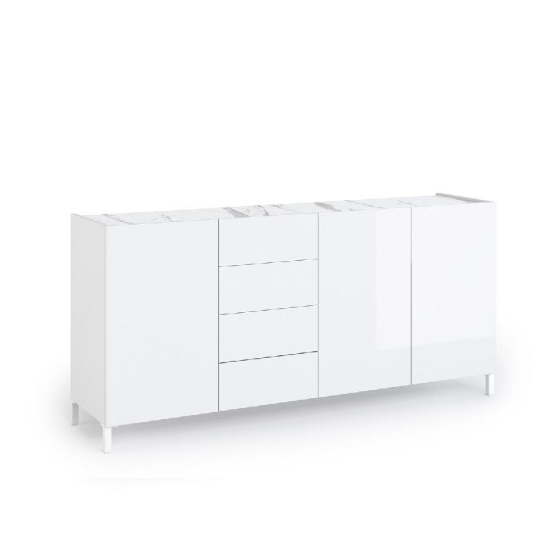 AQA Design Buffet ALVEA en mélamine blanc brillant/marbre calacatta L.174 P.40 H.84 MP07052 - multicolore Bois manufacturé MP07052_0
