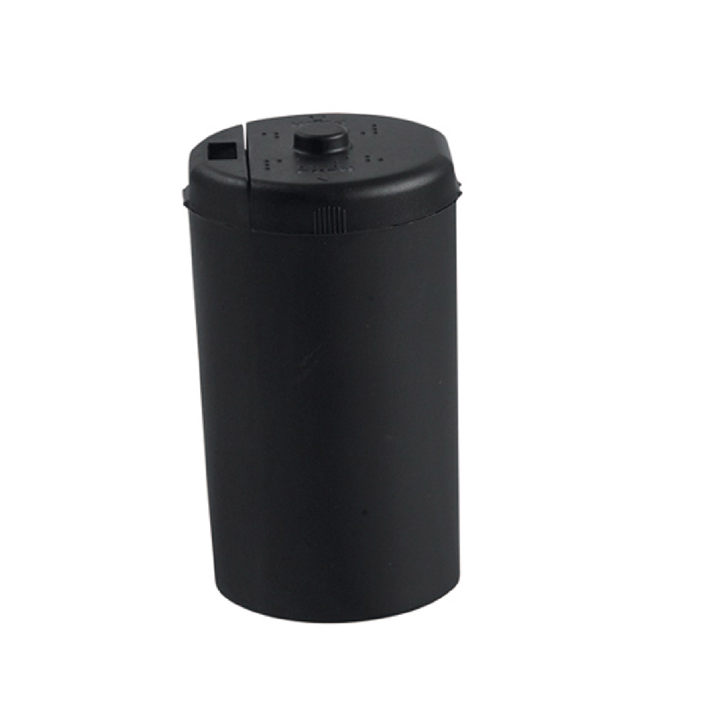 Bac de recyclage des piles - 2 compartiments pour grandes piles et piles bouton - Couleur noire_0